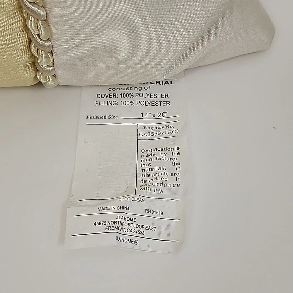 Gatsby Bedding Elegant Cream Gold Decorative Pillows 2 Piece Set